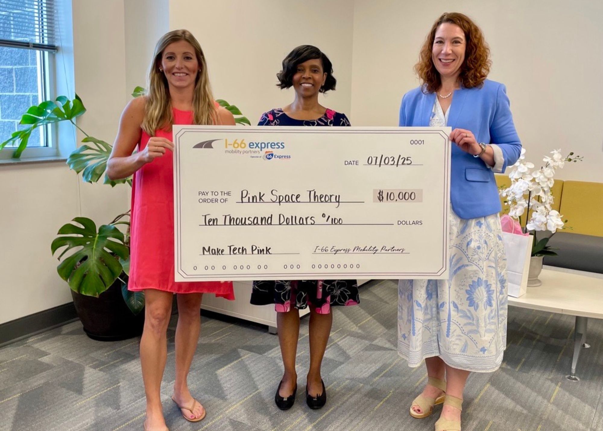 I-66 Makes $10,000 Contribution to Support Pink Space Theory’s Programs 